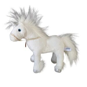 Breyer White Unicorn Plush Horse Toy Silver Mane Tail Sparkle Hooves